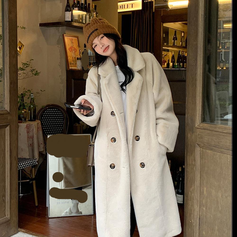 Women's Autumn And Winter Fur Imitation Mink Long Coat Loose Thickened Fur One-piece Suit Collar Fur Coat