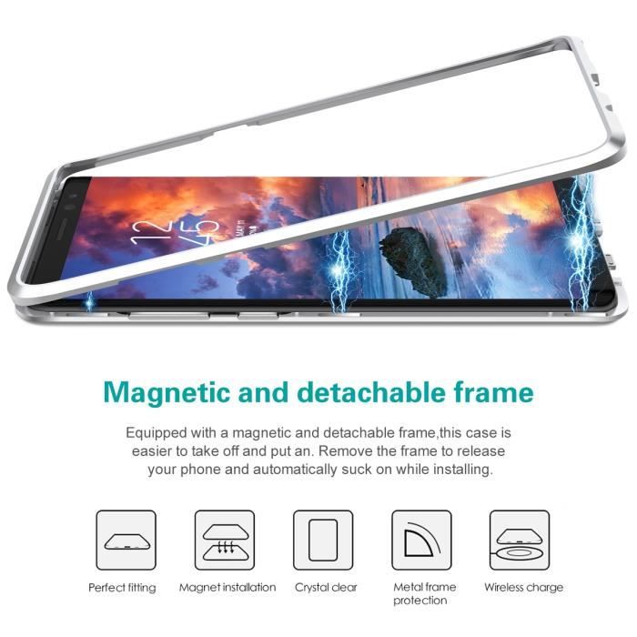 Skal - Samsung - Note8 - Hårt - Stöttåligt - Avtagbar magnetisk ram