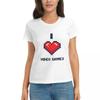 Women TShirt I Heart Video Games Summer Short Sleeve Tees Crew Neck Cotton T Shirts Clothes Tops Streetwear