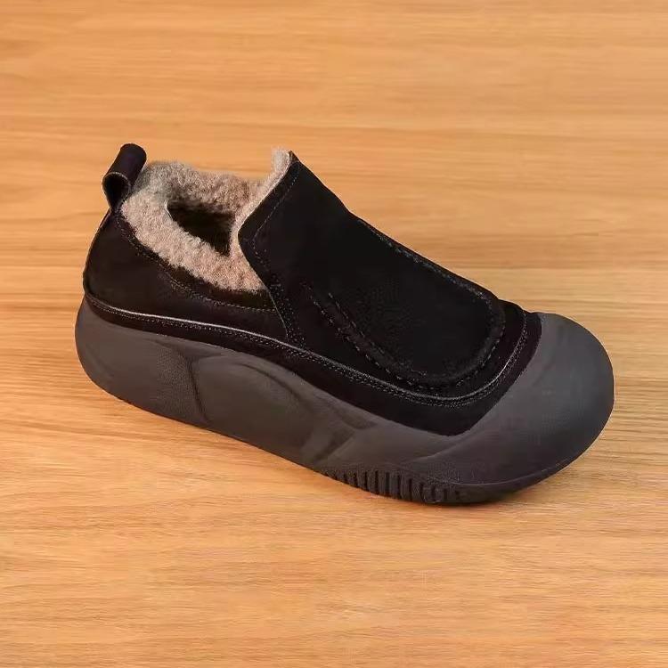 Dámské teplé tlusté nadýchané boty do sněhu Roztomilý kreslený vzor Tisk Platforma Kotníkové Boty Neformální Krátké plyšové ploché boty Podzim Zima