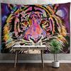 Psychedelic Colorful Lion Tapestry Wall Hanging Witchcraft Oil Painting Bohemian Style Hippie Tapiz Home Decor