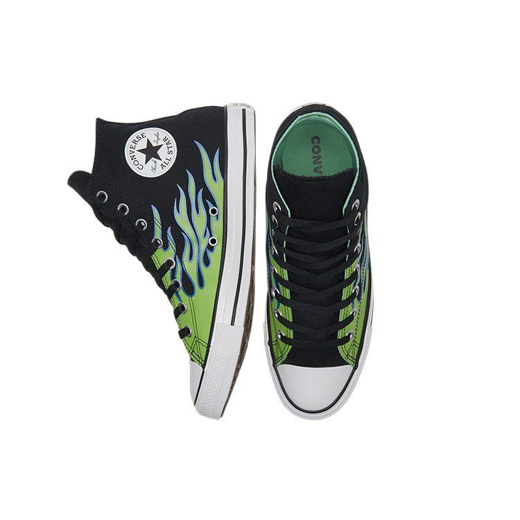 Converse Chuck Taylor All Star 'Black Green Flame' 169592C