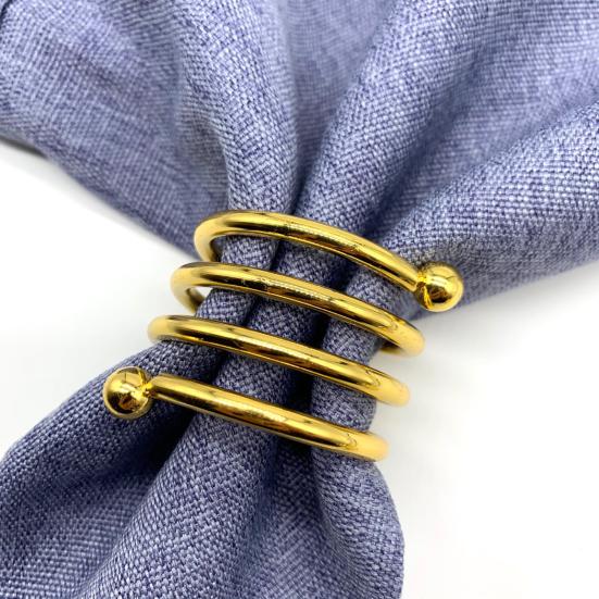 Klasické kroužky na ubrousky bez otřepů Hladké pokovení Slitina Pružina Korálek Držák na ubrousky Zlatý Stříbrný