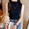 Half High Neck Sleeveless Vest Base Top for Spring Style, Paired with Knitted Women's Clothing