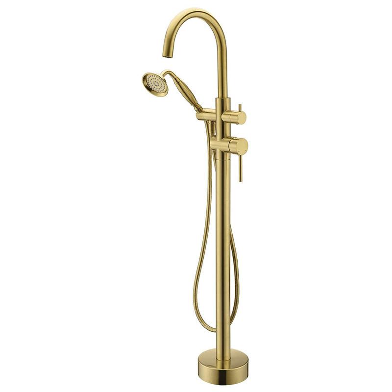 Freestanding Bathtub Faucet Tub Filler Faucets Chrome Floor Mounted Brass Bathroom Faucets with Handheld Shower