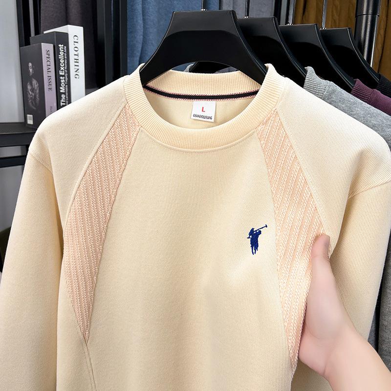 Men's Autumn 2025 Long-Staple Cotton Drop Shoulder Hoodie - Trendy Loose Fit, Long Sleeve