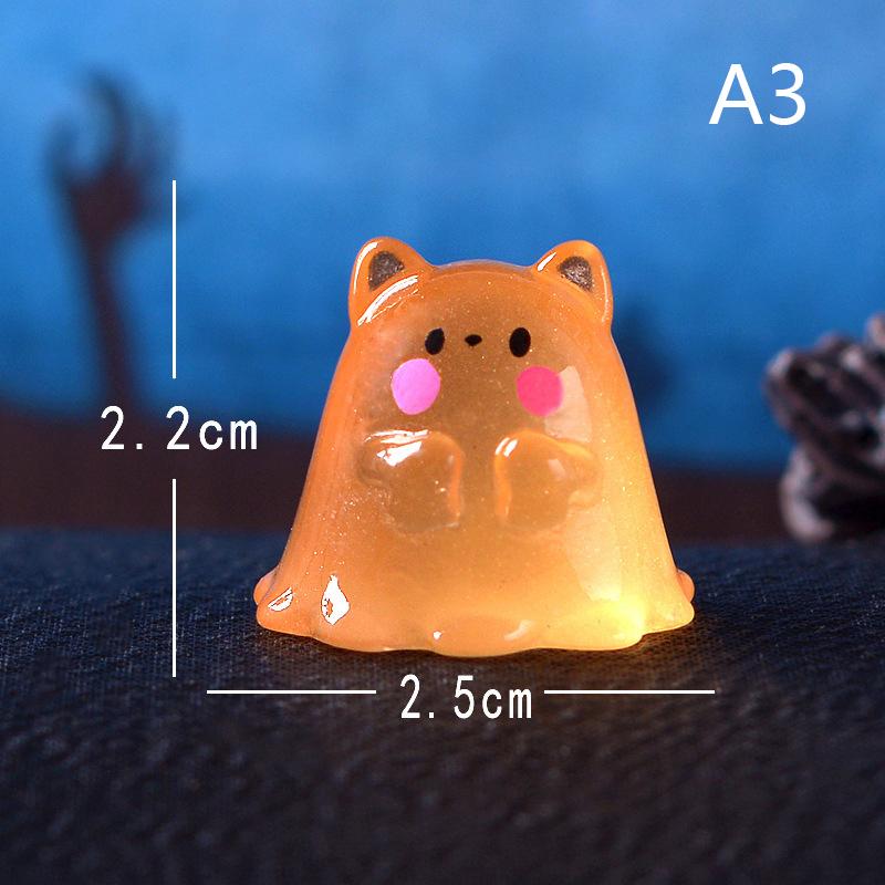 

Фигурка светящаяся миниатюрная забавная призрачная свинья кролик животные микро ландшафтные украшения для Хэллоуина украшения домашнего стола декор A3