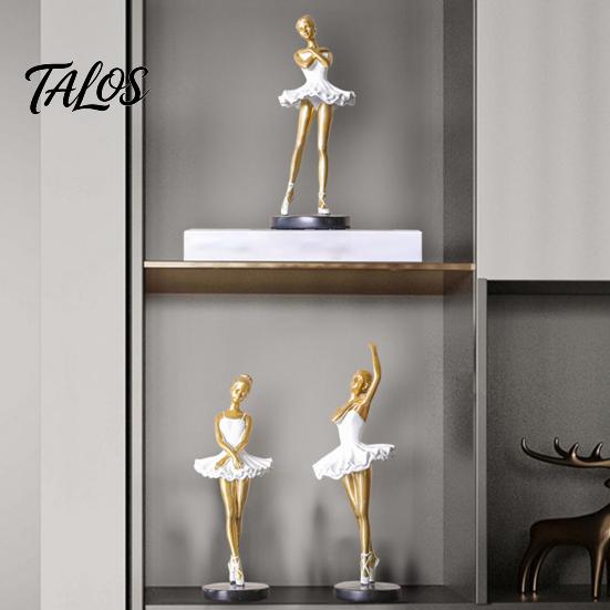 Counterweighted Base Figurine Ballet Dancer Figurine, Ballerina Statue with Stable Round Base, Resin Literary Home Decoration Figurines, Elegant