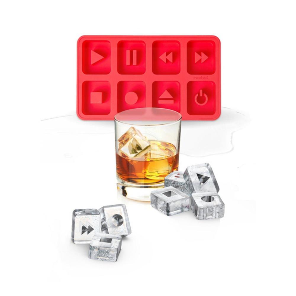 Creative Button Modeling Ice Grid, Silicone Ice Mold 8 Grid Silicone Ice Grid красный