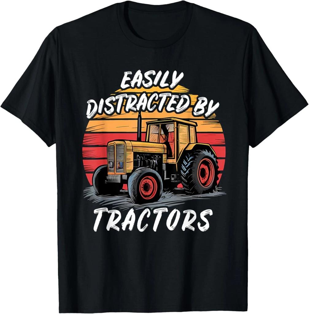 Easily Distracted by Tractors Fun Farmer _ Farming Gift Idea Gift Unisex T-Shirt
