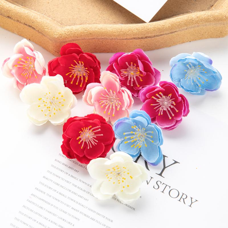 Artificial Flower Sakura Plum Blossom Wedding Outdoor Garden Wall Home Room Vase Wreath Diy Festival Gift Candy Box Accessories