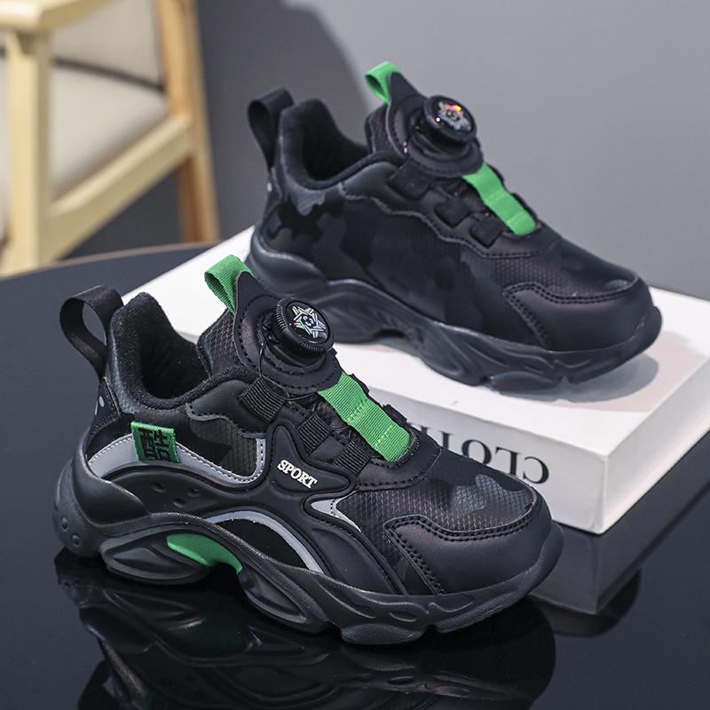 Zimowe Sneakersy Dziecięce Bawełniane Buty Sneakersy PU Wodoodporne Krótki Polar Ciepłe Ultralekkie Chłopięce Śniegowce