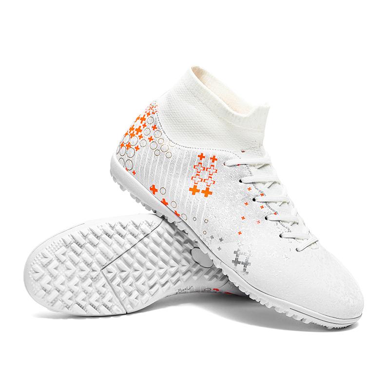 Men/Women's Lightning Camouflage Football Boots Rubber Soft Sole Short Nail Artificial Turf Youth Children Football Shoes