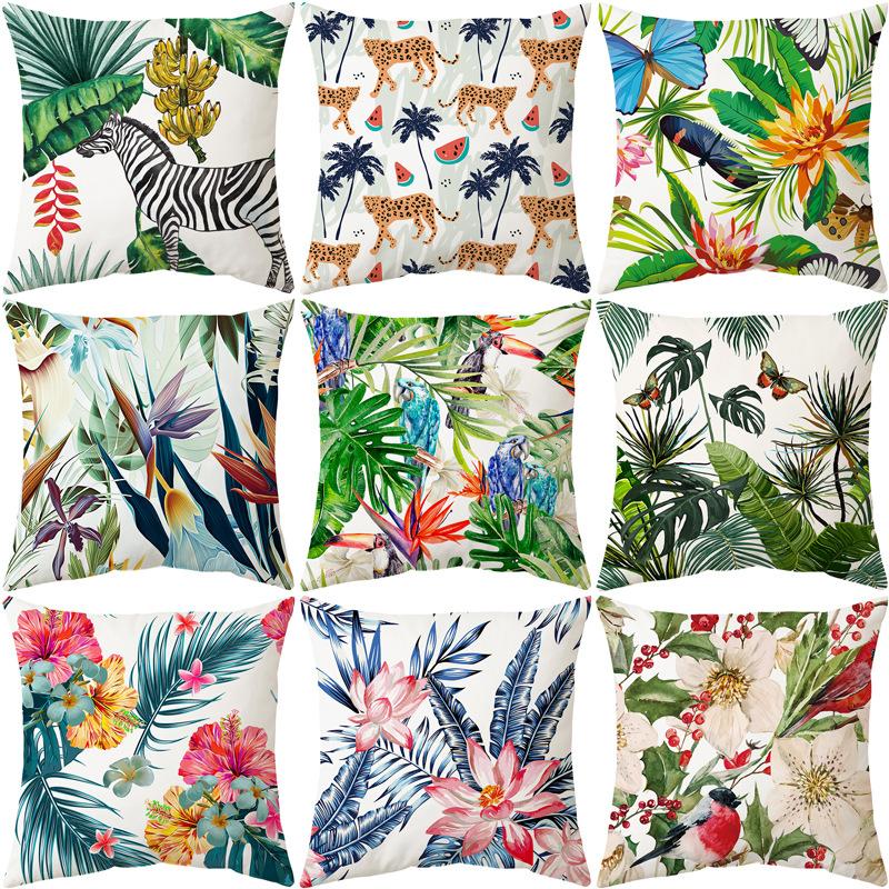 Neue Tropische Pflanze Grüne Blätter Regenwald Kissenbezug Kissen Kissenbezug Digitaldruck