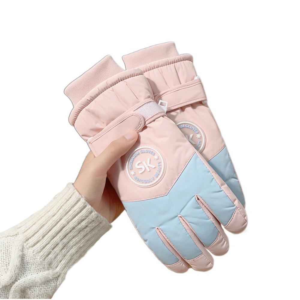 Fashion Lining Ski Gloves Windproof Waterproof Winter Cycling Gloves Thick Cotton Winter Warm Gloves Winter Season