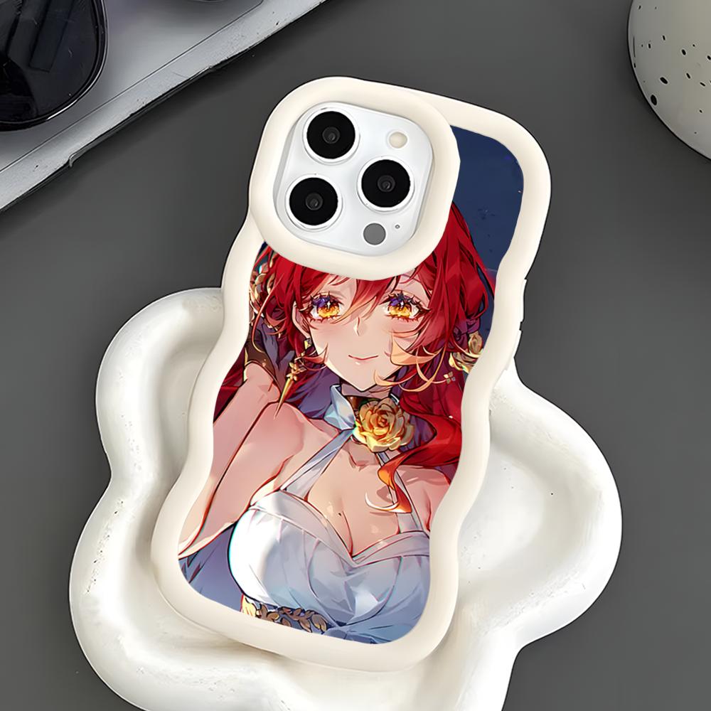 HSR Himeko Wavy Edge TPU Mobile Phone Case for iPhone 17 16 15 14 13 12 11 Air Pro Max Plus Colorful Cover