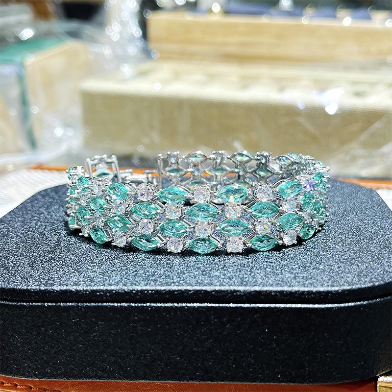 Pulseira Elegante de Zircônia Cristal com Pedras Preciosas Coloridas - Presente Perfeito para Senhoras