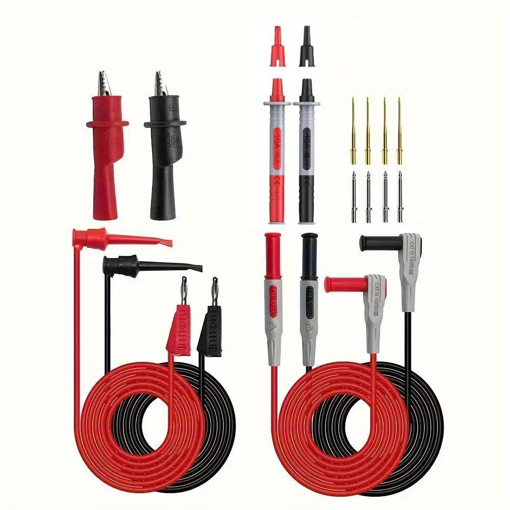 18pcs P1308B Test Lead Kit 4MM Banana Plug To Test Hook Cable Replaceable Multimeter Probe Test Wire Probe Alligator Clip