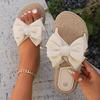 Outdoor Large Size One-character Women's Hemp Rope Bottom Large Flower Fashion Casual Outer Wear Flat Slippers