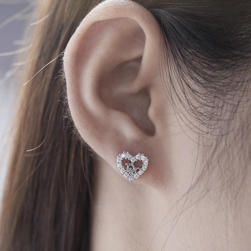 Personalized Small Heart-shaped Women's New Trendy Earrings Korean Temperament Cold Style Earrings