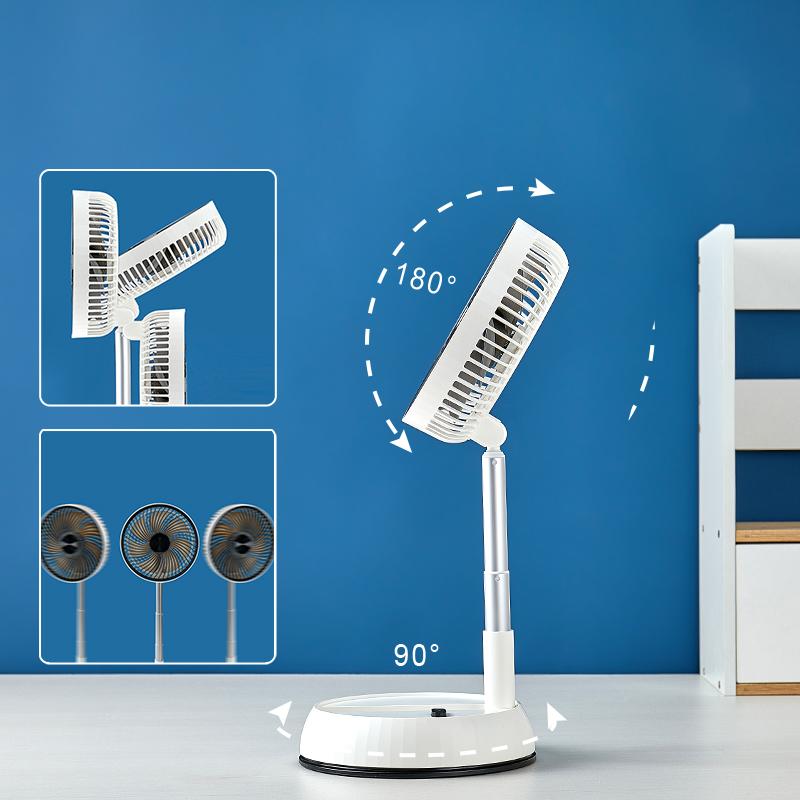 Telescopic Folding Fan Shaking Time Desktop Remote Control Fan Floor Fan Rechargeable Portable 8-inch USB Camping Folding Fan