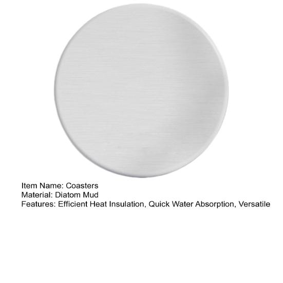 Diatomite Coaster for Table Bathroom Quick-Dry Water Absorbent Mat Heat-Resistant Non-Slip Reusable Dining Table Coasters for Cups Mugs