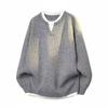 Men’s Trendy Knitted Sweater: Autumn/Winter Style, Two-in-One Design, Perfect for Teen Students