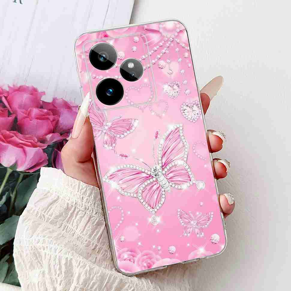 For Realme GT 7 5G 2025 RMX5061 Case Cute Girl New Flowers Soft Silicone TPU Cover For Realme GT7 GT 7T 5G Global Phone Cases