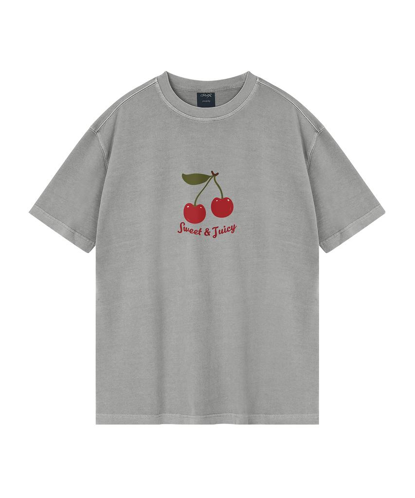 WILDROCK Juicy Cherry Pigment Oversized Short Sleeve T-Shirt (Cropped) (Type B)