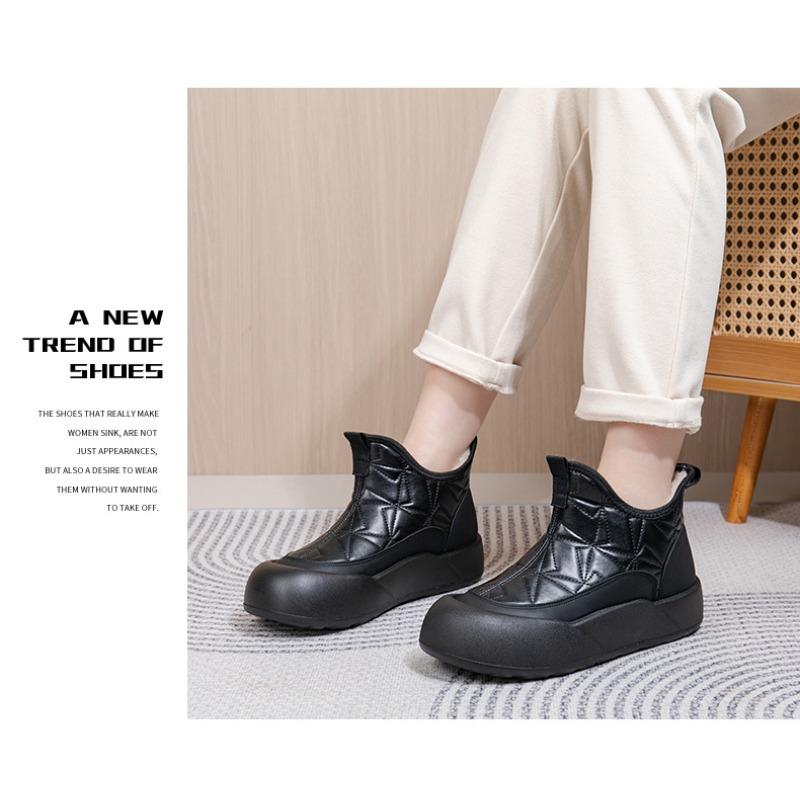 2025 Winter New Fashion Platform Women's Cotton Shoes Thickened Snow Boots Casual Non-Slip Waterproof Cotton Boots