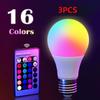 16 Farben RGB Glühbirne LED Mehrfarbige Glühbirne E27 220V Haushaltsbeleuchtung Dimmbar 24 Tasten Fernbedienung Smart Lampe Atmosphärenlicht