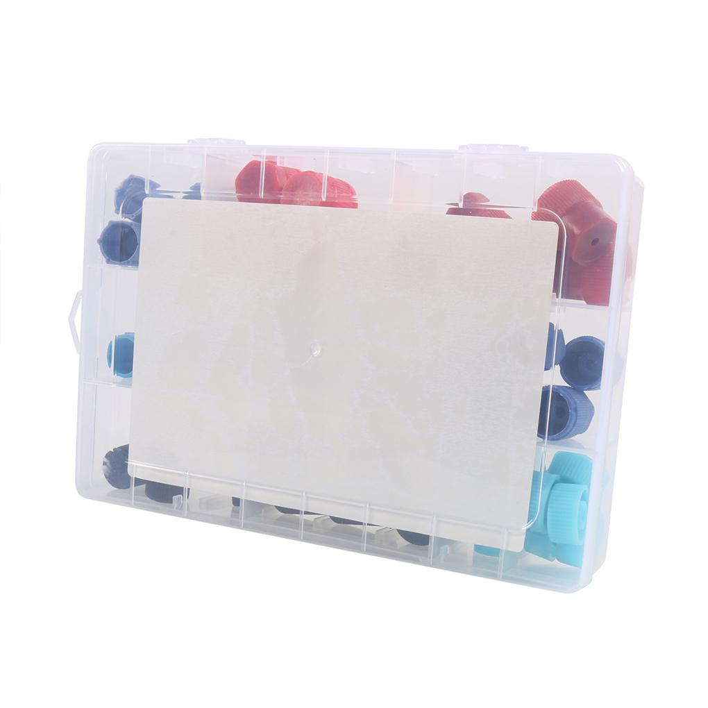50Pcs Car AC Valve Core Cap Kit Air Conditioning System Seal Kit