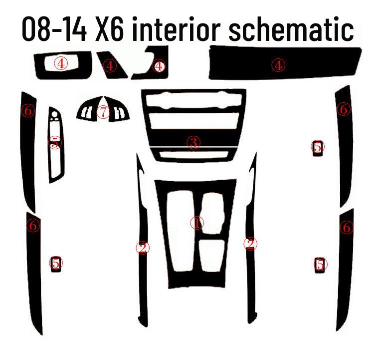 Nálepka na středovou konzoli z uhlíkových vláken pro 08-18 BMW X5/X6 F15/F16