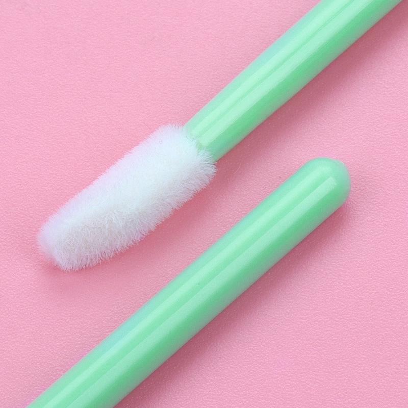 50-pack engångs läppborstar med velouryta - Mini bärbara läppstift- och glossapplikatorer