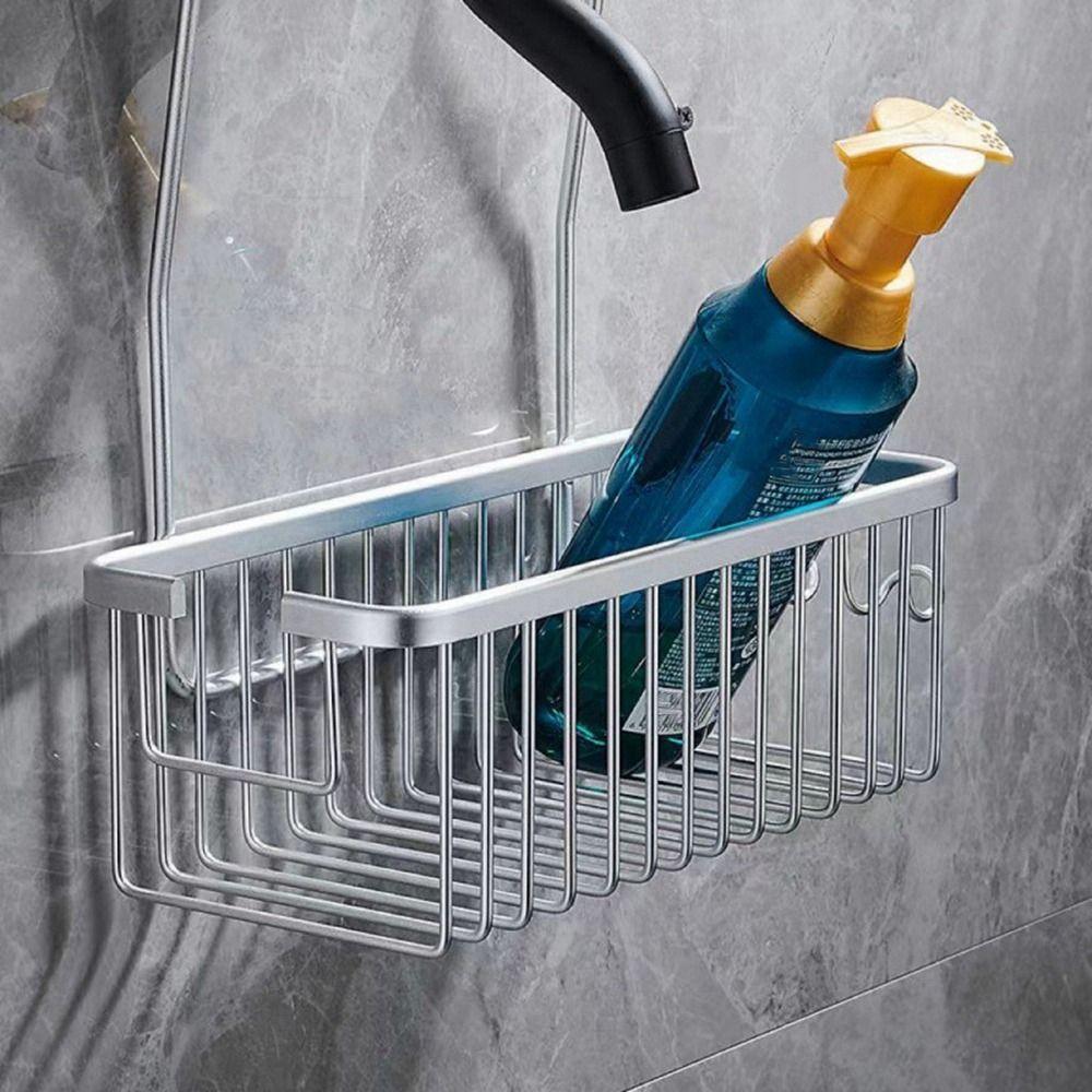 Silver/Black/Grey Bathroom Hanging Shelf Rustproof Aluminium Faucet Hanger  Bath Products