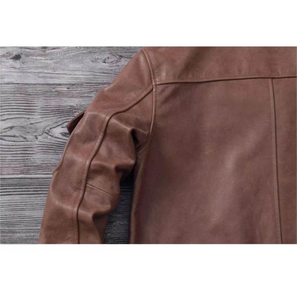 Giacca da caccia in vera pelle di mucca M65 marrone nera cinese taglia uomo cappotto in vera pelle giacche invernali con tasche