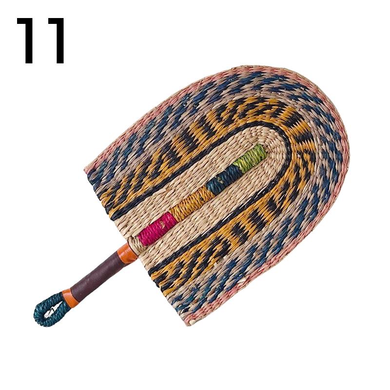 

Богемная натуральная соломенная веер из морской травы в стиле Ins, настенное украшение, тропический декор для дома, летнее охлаждение, ручной веер из камыша 42x23cm