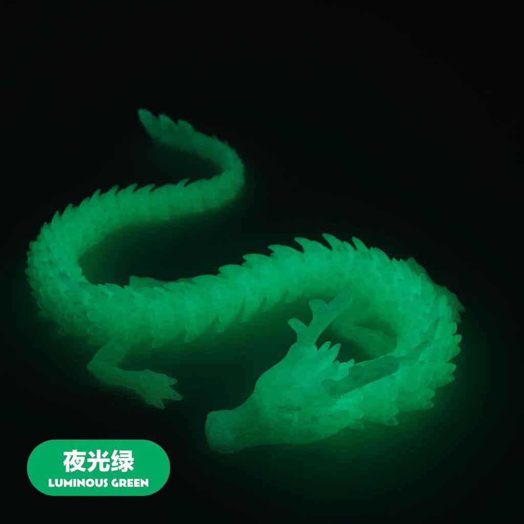 3D Printed Conjoined Dragon Ornaments, Movable Cartoon Creative Dragon Plants Toys Fish Tank Landscaping Decoration 30cm