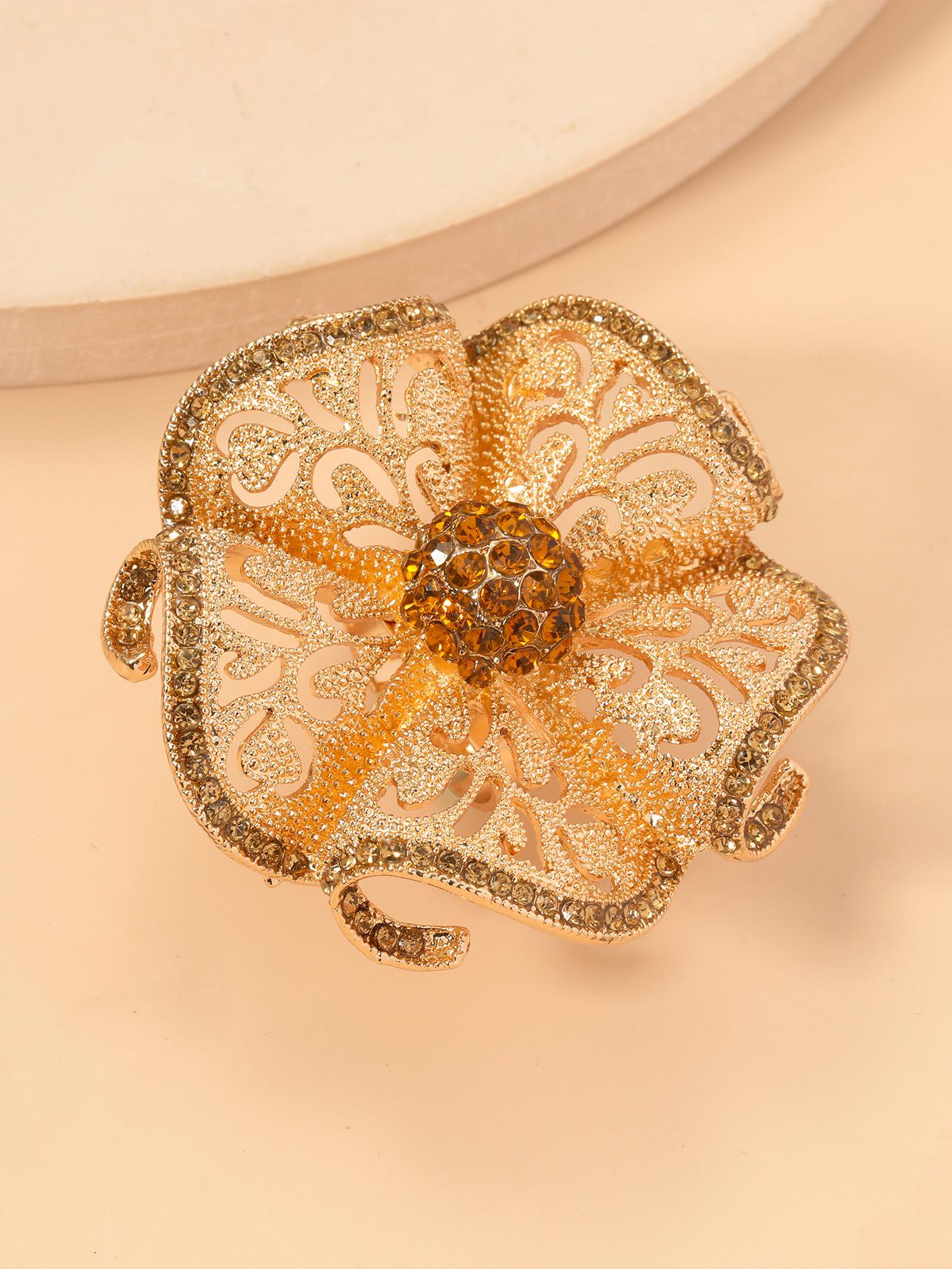 New European Style Diamond Inlaid Hollow Adjustable Fashion Ring