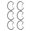 6Pcs Electric Guitar Effect Cable 1 4in Right Angled Guitar Pedal Cord Patch Cable 30cm Flat Head Silver