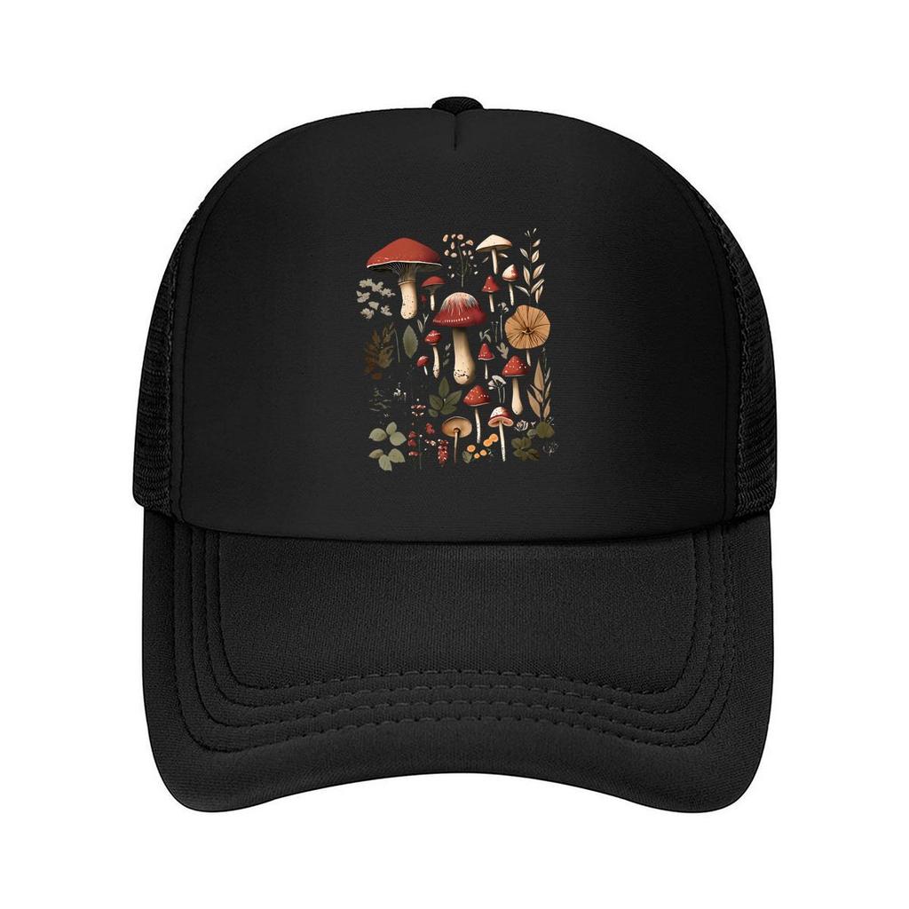 Mushroom Print Blend Casual Mesh Baseball Cap Hip Hop