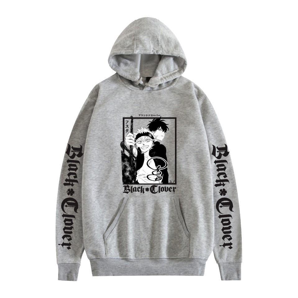 Felpa con cappuccio e stampa anime Black Clover Maglione in pile Felpa con cappuccio anime