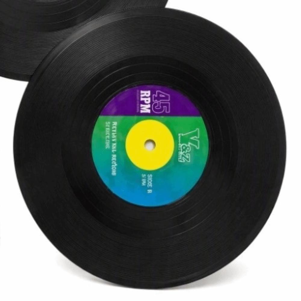 2pcs ABS Vinyl Record Coasters Black Music Disk Coasters Record Coasters  for Housewarming Gift