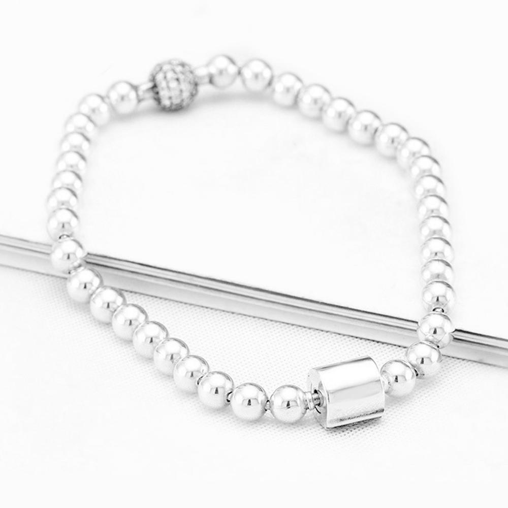 

Шарик из стерлингового серебра 925 пробы и браслет с паве для женщин, подарки на день рождения и банкет 21cm