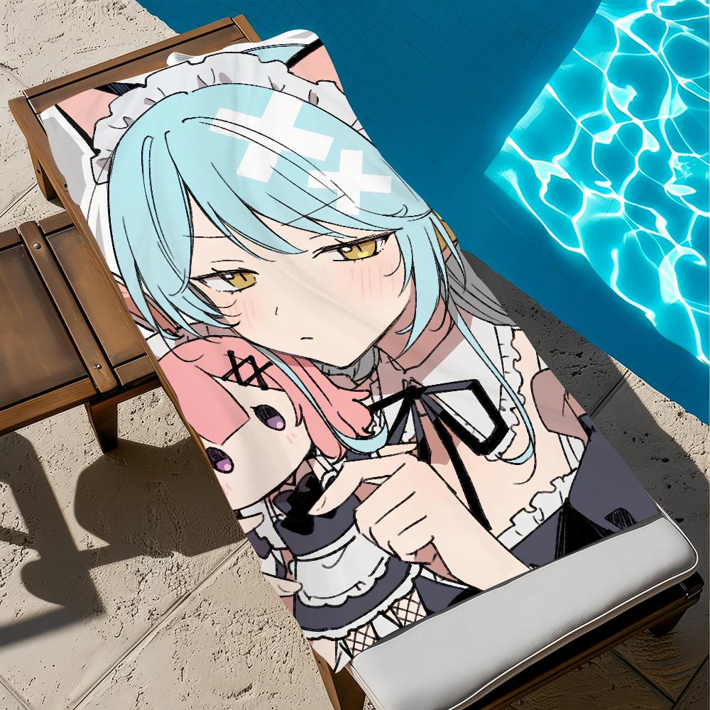 W-watanare Renako anime Amaori Ajisai Sena Towel Beach Quick Dry Soft Pool Towels Gift for Travel Gym Shower Camping sports