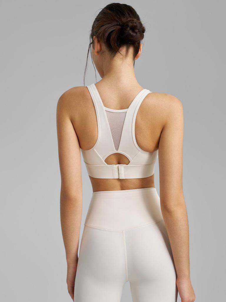 Two-Piece Women's High-Intensity Sports Bra & Yoga Set - Anti-Roll, High Elastic, Nude Feel