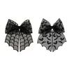 Women Hair Clip Strong Grip Non-Slip Design Punk Style Bats Spider Webs Pattern Hair Pin Halloween Hair Accessories