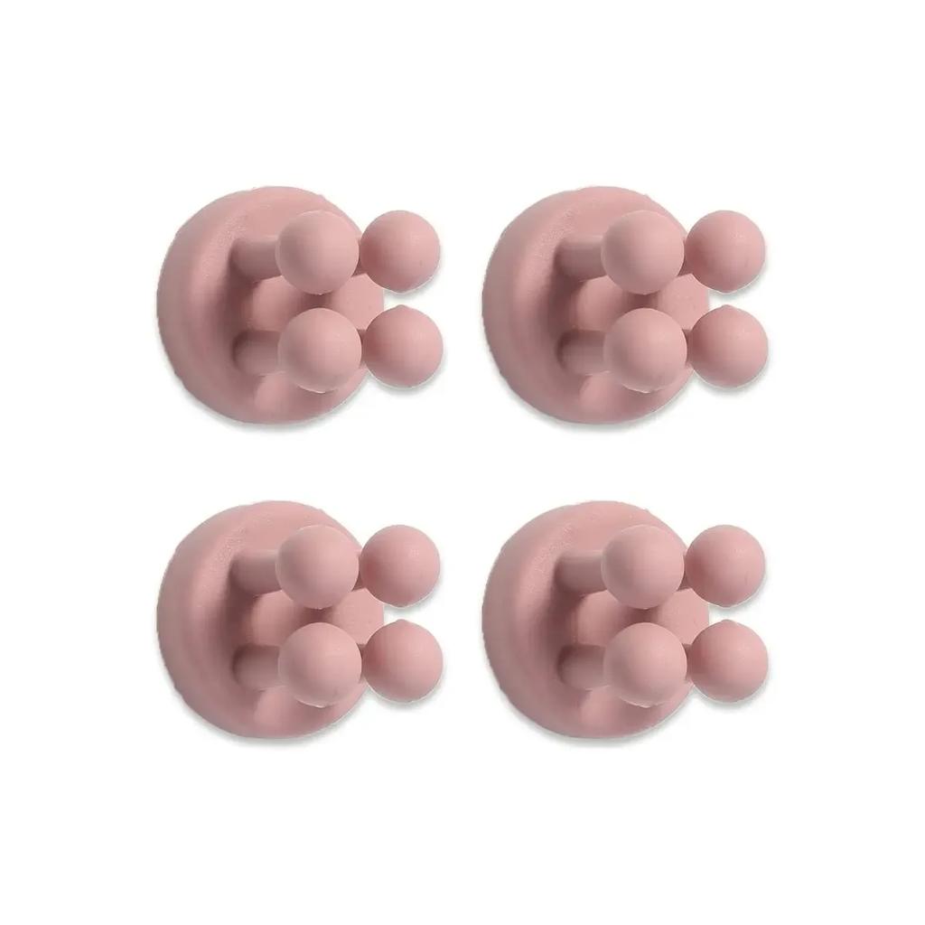 4Pcs Silicone Toothbrush Holders Hook Waterproof Self Adhesive Wall Mounted Single Hook for Hanging Key Plug Holder