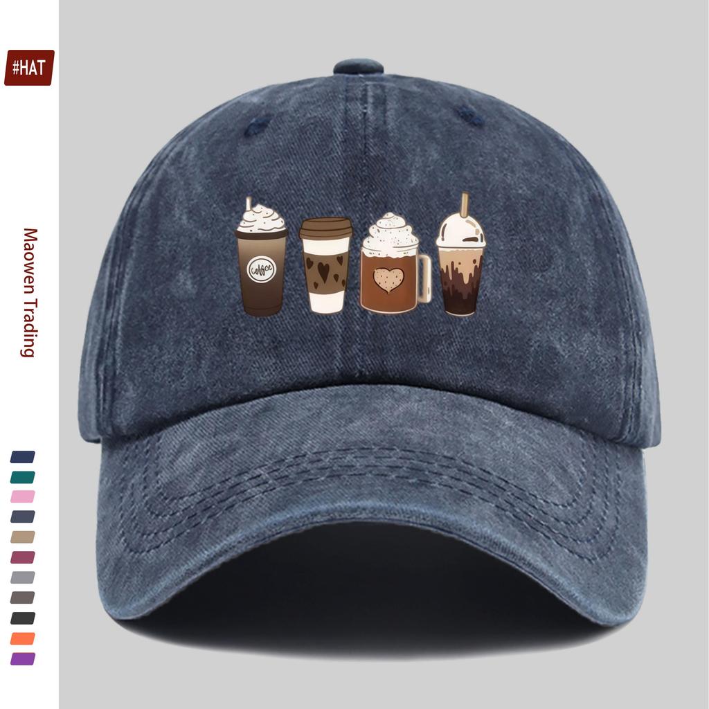 Pc Coffee Pattern Print Baseball Cap Casual Home Printed Design Leisure Hat Comfortable and Lightweight Trucker Sun Hat with