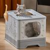 Extra Large Enclosed Cat Litter Box with Deodorizing, Anti-Splash, Foldable Pull-Out Design